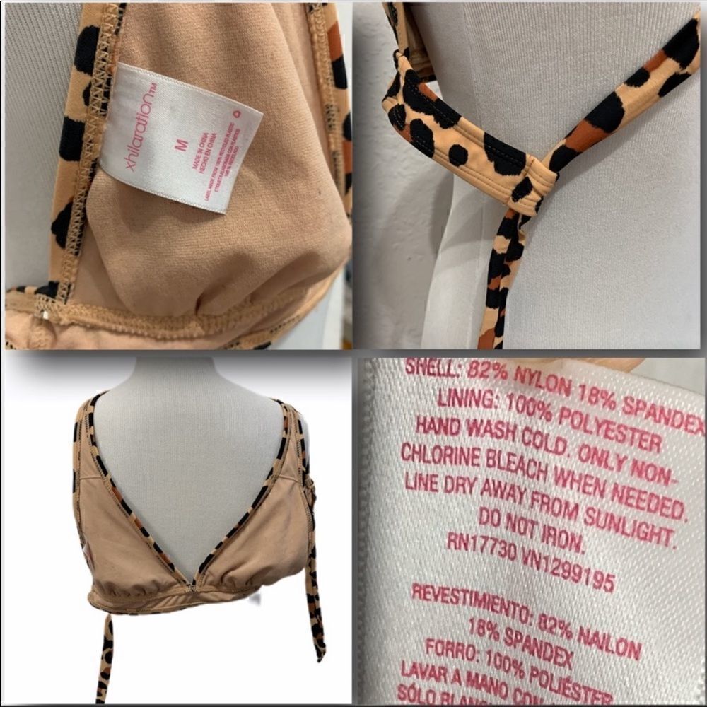 Xhilaration Leopard Tie Back Triangle Bikini Top - Picture 8 of 8